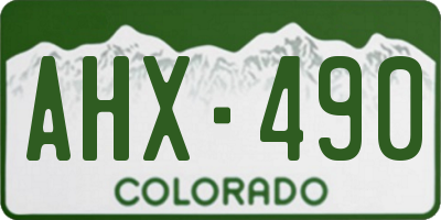 CO license plate AHX490