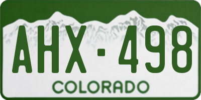 CO license plate AHX498
