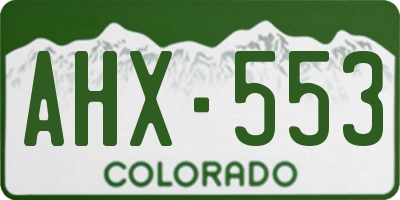 CO license plate AHX553