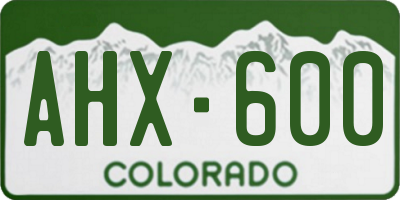 CO license plate AHX600