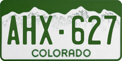 CO license plate AHX627