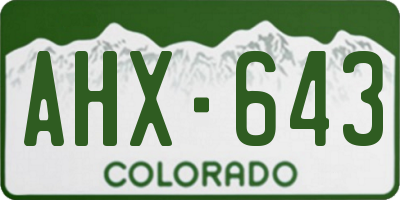 CO license plate AHX643