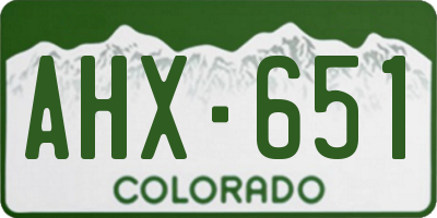 CO license plate AHX651