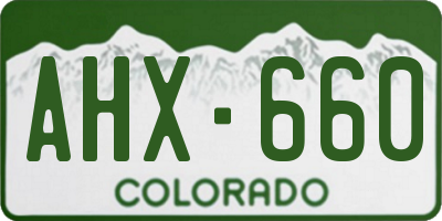 CO license plate AHX660