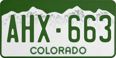 CO license plate AHX663