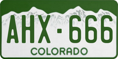 CO license plate AHX666