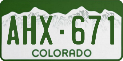 CO license plate AHX671