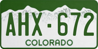 CO license plate AHX672