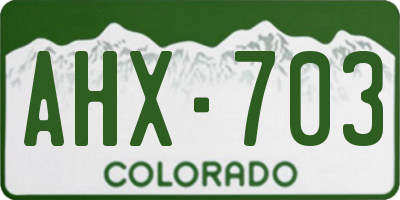 CO license plate AHX703