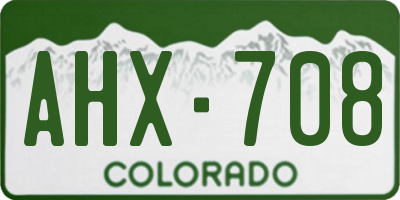CO license plate AHX708