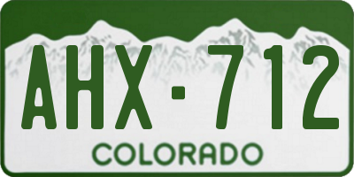 CO license plate AHX712