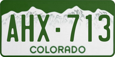 CO license plate AHX713