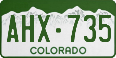 CO license plate AHX735