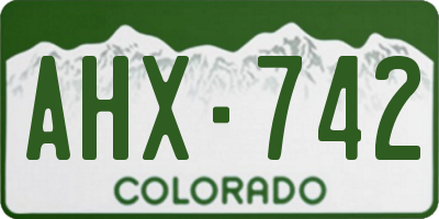 CO license plate AHX742