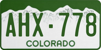 CO license plate AHX778