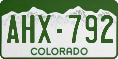 CO license plate AHX792