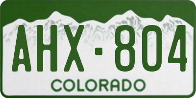CO license plate AHX804