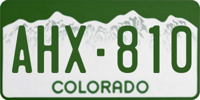 CO license plate AHX810