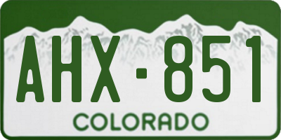 CO license plate AHX851