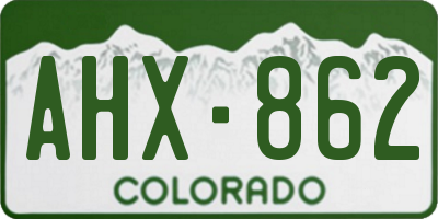 CO license plate AHX862