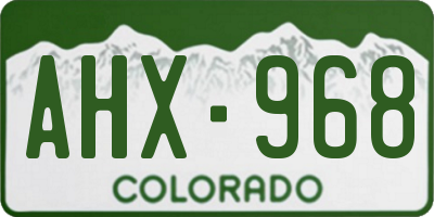 CO license plate AHX968