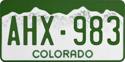 CO license plate AHX983