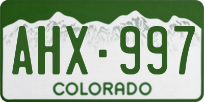 CO license plate AHX997