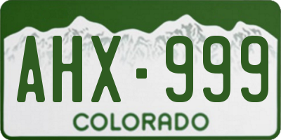 CO license plate AHX999