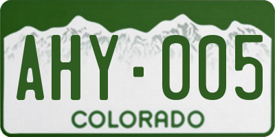 CO license plate AHY005