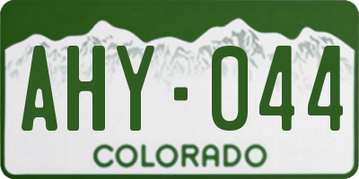 CO license plate AHY044