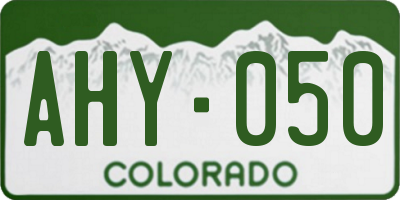 CO license plate AHY050