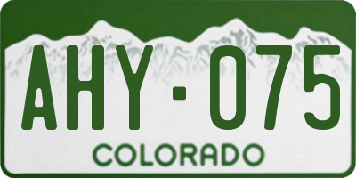 CO license plate AHY075