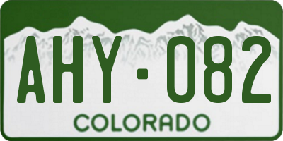 CO license plate AHY082