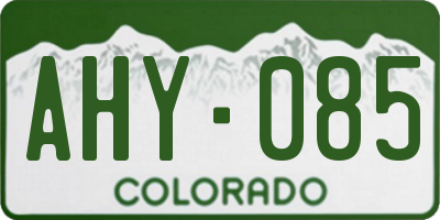 CO license plate AHY085