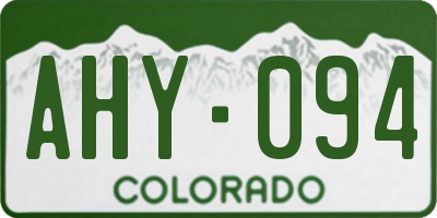 CO license plate AHY094