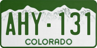 CO license plate AHY131
