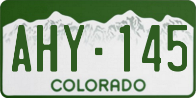 CO license plate AHY145