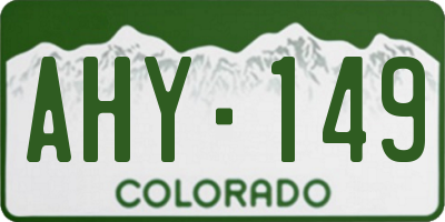 CO license plate AHY149