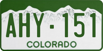 CO license plate AHY151