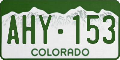 CO license plate AHY153