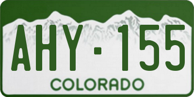 CO license plate AHY155