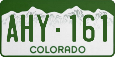 CO license plate AHY161