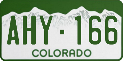 CO license plate AHY166