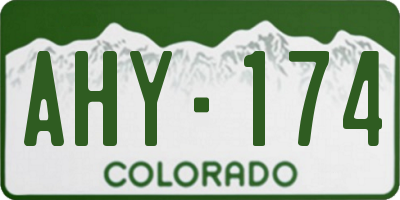 CO license plate AHY174