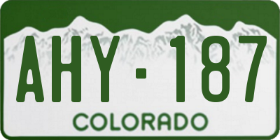CO license plate AHY187