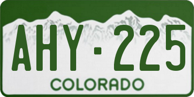 CO license plate AHY225