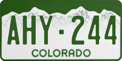 CO license plate AHY244