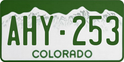 CO license plate AHY253