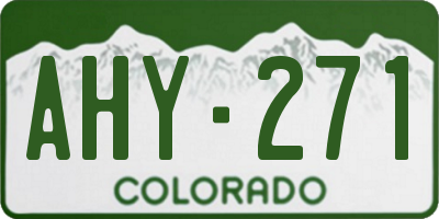 CO license plate AHY271