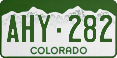 CO license plate AHY282